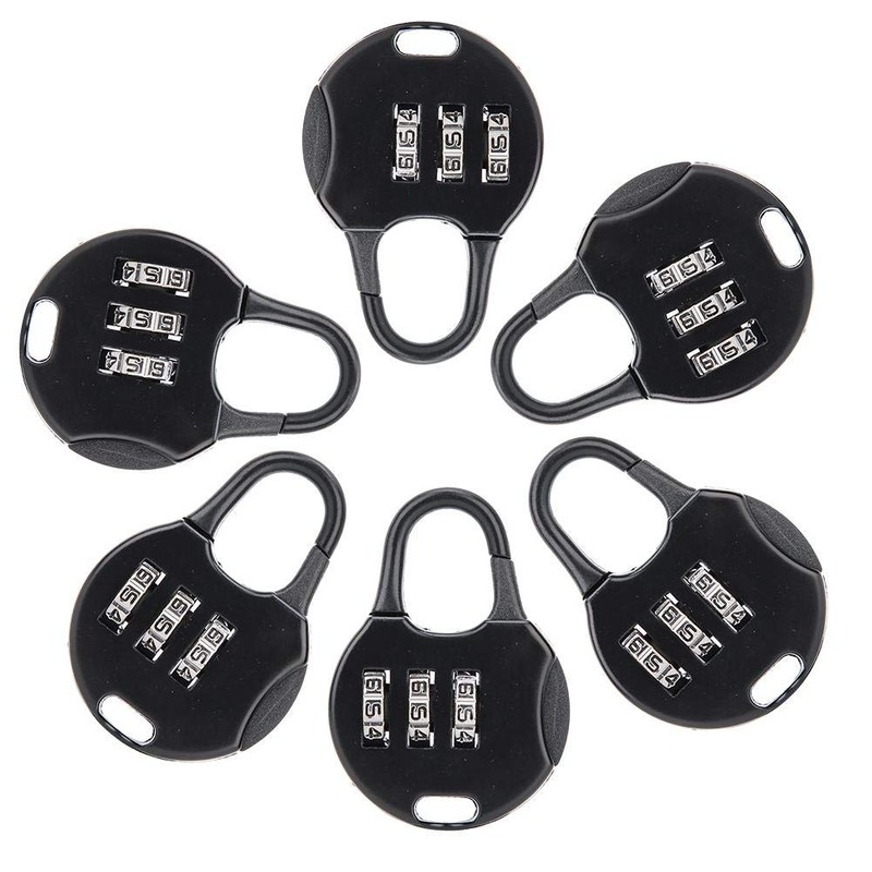 Password Padlock,6pcs 3 Digit Combination Lock Luggage Lock Portable Security