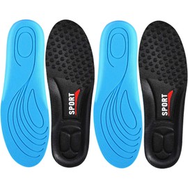 [Kozzim] Antibacterial Deodorizing Sponge Insole, Work Insole, Soft, Breathable, Absorbing Sweat Absorption, Footbed, Memory Foam Work Insole, Comfortable Insoles for Men and Women (2 x Black, M (25 -