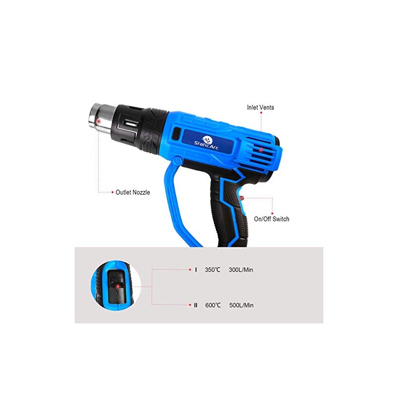 2000W Electric Heat Gun HOT AIR Nozzle Variable Temperature Paint