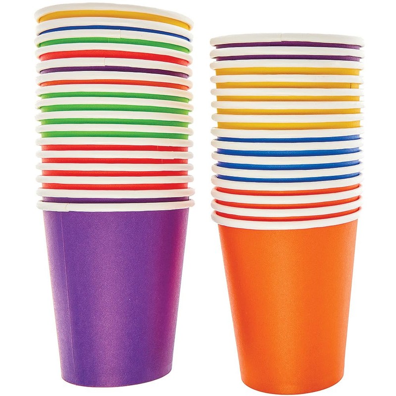 Baker Ross FN129 Rainbow Colours Paper Craft Cups - Pack