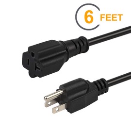 Cable adaptador de enchufe de 15 A a 20 Amp de 1,8 m con certificación UL 14AWG NEMA 5-15P a 5-15/20R (peine 20 Amp T Blade) 15 Amp enchufe doméstico a 20 Amp T-Blade AC cable de alimentación