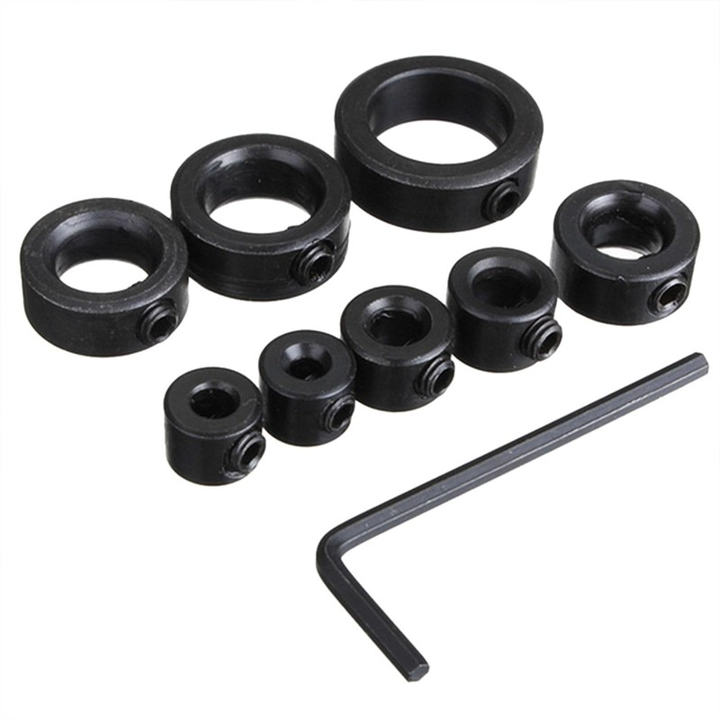 8 PCS Step Drill Bit Depth Stop Collar Ring Positioner