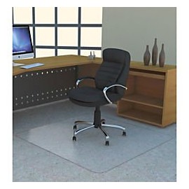 Lorell Polycarbonate Rectangular Chair Mat, 7.09" Height X 26.77" Width X 73.62" Length