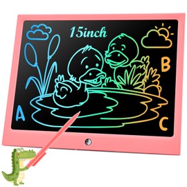 RaceGT LCD Writing Tablet for Kids Toddler Toys, 15 Inch Drawing Pad Pink, Doodle Board Gifts for Kids,Kids Toy Christmas Birthday Gift, Drawing Tablet for 3 4 5 6 Years Old Toddler Boys Girls