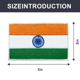 JBSJBS India Flag Embroidered Patches Indian Flags Patch India Military Tactical Patch Team Logo Decorations(2Pack)
