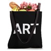ART Typography Design Bold White Letters Minimalist Word Tote Bag