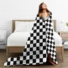 HGOD DESIGNS Checkerboard Blanket Geometric Checkered Plaid Pattern Black and