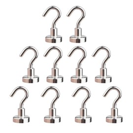 Ant Mag Magnetic Hooks 10 Pack 9 kg (20 lbs) Super Magnets Hooks with Neodymium Rare Earth for Cruise Ship Accessories Hanging Door Holder Key Home Office Refrigerators BBQ