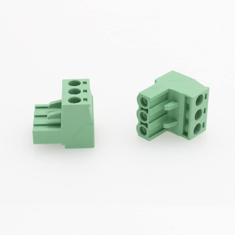 10 Pcs Green 5.08mm Pitch 3P Pluggable Teminal Blocks Connector