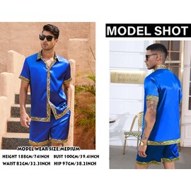 OYOZONE Men Satin Silk Pajamas Set with Pockets Sleepwear Shorts Satin Summer Loungewear 2 Piece Button Down Set S-XXL