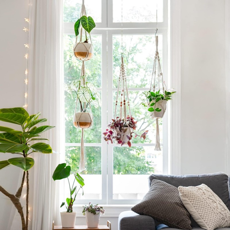 THJOPOKEEL Lainel Plaster Hooking The Indoor Wall -Mounted Flowerpot Basket
