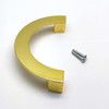Cabinet Door Handles,1-Pack,Susenya Gold Half Moon Drawer Pulls 3.78" Hole