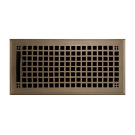Naiture 4" x 10" Solid Brass Floor Register Mission Style in Antique Brass Finish