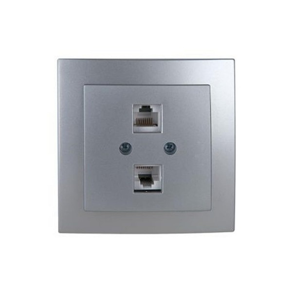 TFNO 2 x RJ11 Socket in Elegant Silver Designed for