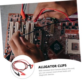 BUGUUYO Automotive Multimeter Test Cable Alligator Clips for Multimeter Sturdy 4mm Banana Plug 1 Pair