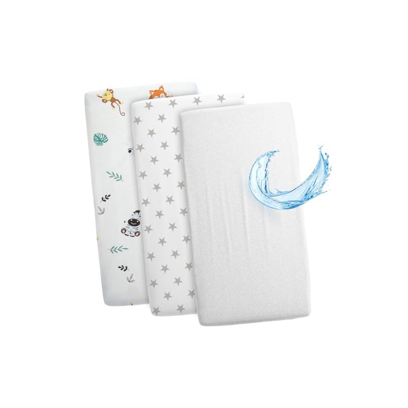 Fitted Sheets for Baby Stroller Set of 3: 83 x