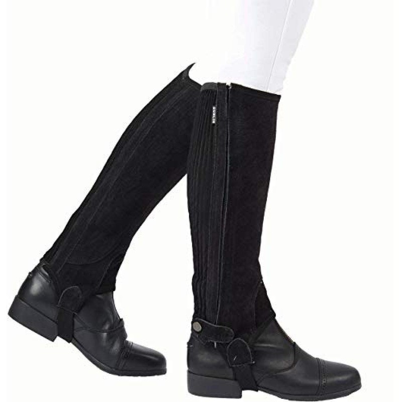 Dublin Childrens Suede Half Chaps II Brown - Concealed YKK
