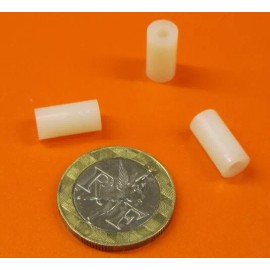 Unbranded Nylon 66 Spacer, Natural, NO.4 Screw, 1/4" OD x .115" ID x 15/32" Length, 25 pc