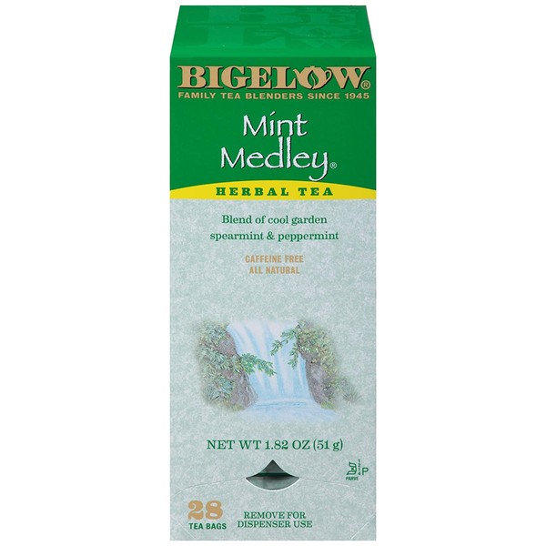 Bigelow Mint Medley Herbal Tea Bags 28-Count Box (Pack of 1) Mint Tea Bags Peppermint & Spearmint Herbal Tea All Natural Gluten Free