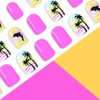 Summer Press on Nails Short Square Palm Tree Fake Nails