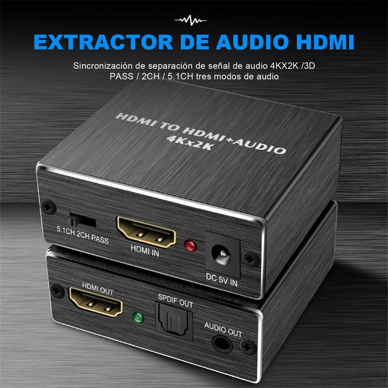 Genérico Separador de audio HDMI 4K x 2K, Divisor HDMI