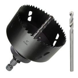 WOWSUPM 152mm 6” Inch Carbide Hole Saw Cutter Multi-Purpose Hole Saw Bit for Hardy Plank MDF Air Brick Nail Embedded Wood 2.36” Depth Up to 30X More Cuts