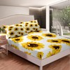 Sunflower Bed Sheets Set Twin 3D Floral Botanical Sheet Set