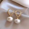 Hoop Earrings for Women, Teardrop Sparkly Rhinestone & Pearl for