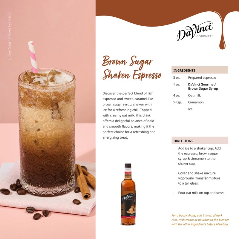 DaVinci Gourmet Brown Sugar Syrup, 25.4 Fluid Ounces (Pack of