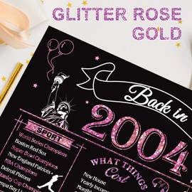 OLOSONG 21st Birthday Card for Girls Her, Jumbo 3D Pop Up 21st Birthday Gifts, Back In 2004 Happy 21 Year Old Birthday Decorations Cards Card for Daughter Granddaughter, Rose Gold