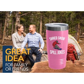 Snowboarding Pink Edition Viking Tumbler 20oz - Shred snow - Ski Snowboard Goggles Snowboarder Skiing Snowboarding Gift Skiers Hiking Mountain