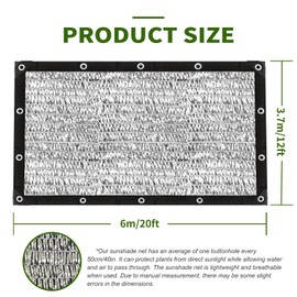 Aluminum Shade Cloth -for Car,90% Heat Reflective Tarp Sunblock Neting,Durable Mesh Tarp with Grommets,Shade Cloth for Garden,Outdoor Pergola,Chicken Coop and Dog Kennel(Silver)
