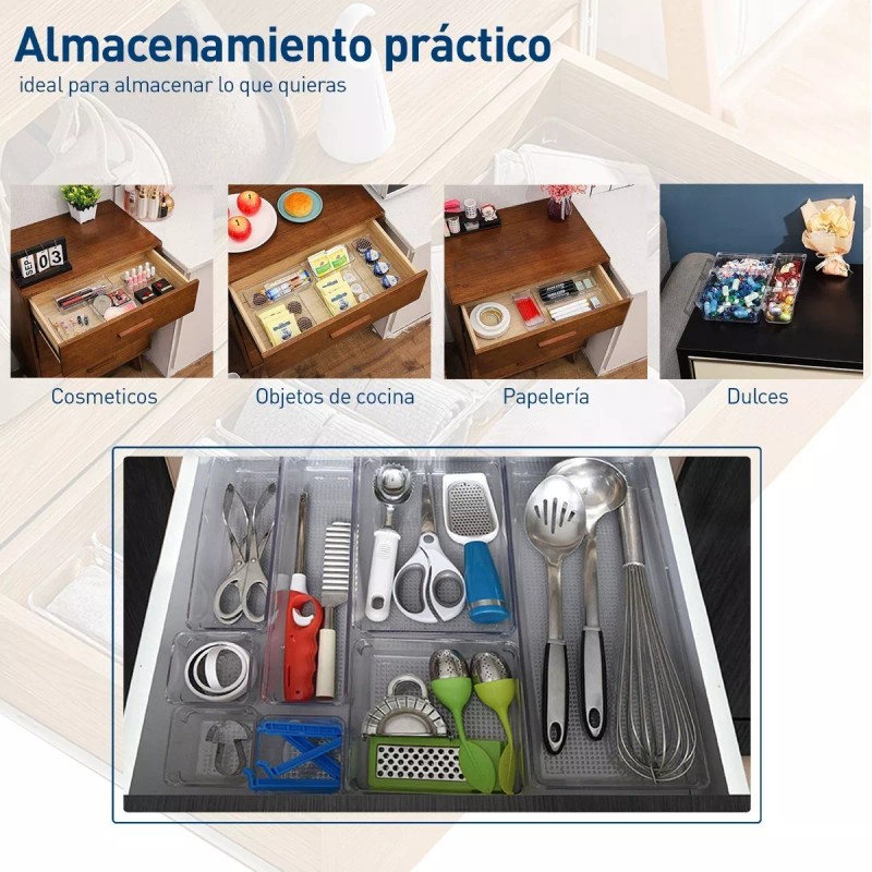 Bluelander Organizador De Cajones Joyas Maquillaje 25 Pzas De Plástico