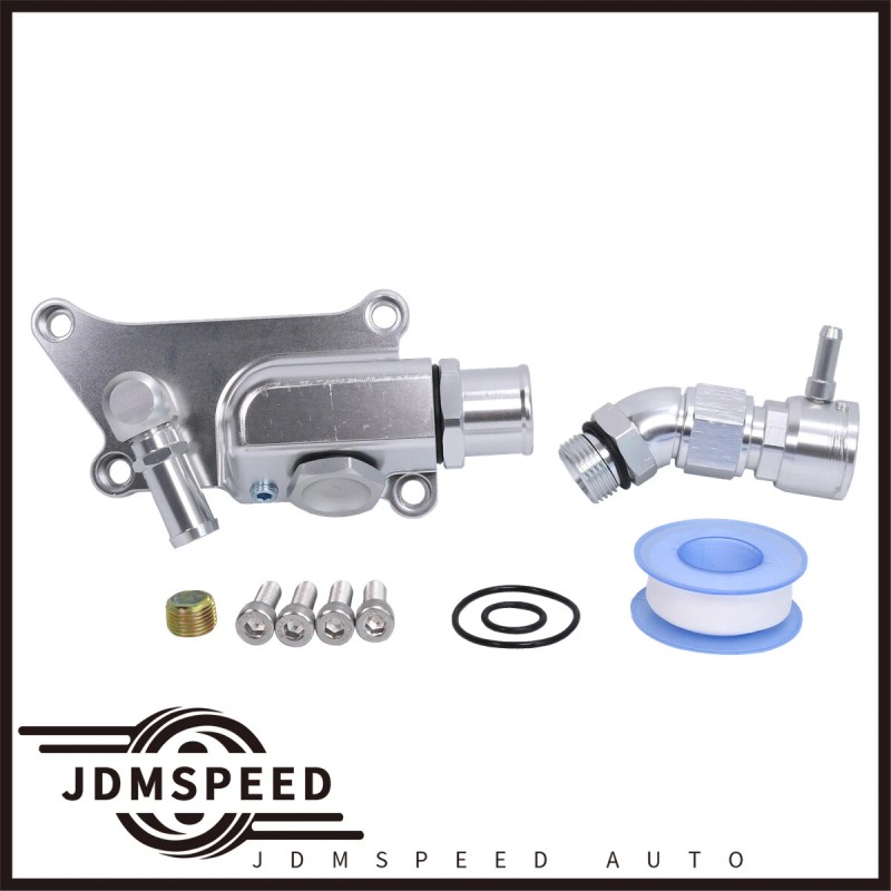 JDMSPEED AUTO Coolant Housing W/ Straight Elbow Hose Fitting Upper