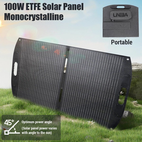 LINEBA Foldable Solar Panel 100W ETFE Solar Panel Kit For