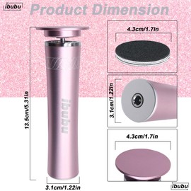 ibubu Upgrade Electric Feet Callus Remover Professional Powerful Foot File Pedicure Grinder Sanders 24V Power 1200RPM Speed Adjustable for Dead Dry Crack Skin Calluses (Pink)