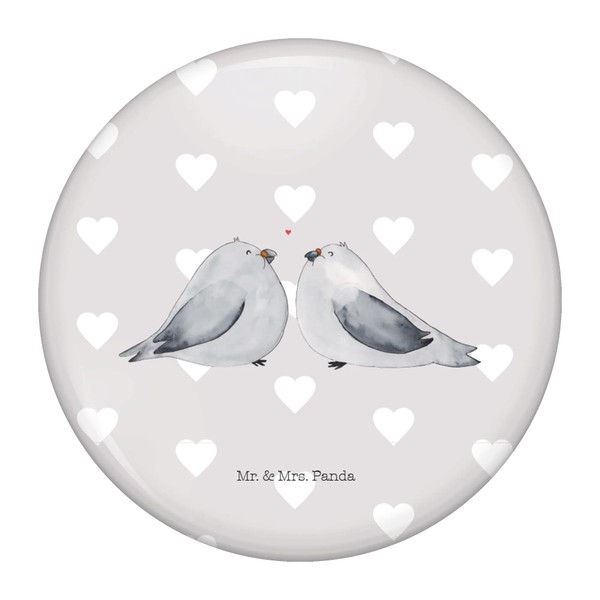 Mr. & Mrs. Panda 50mm Button Turteltauben Liebe - Geschenk,