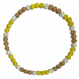Power Energy Sports Iced Rhinestone Disco Ball Bead Baseball Necklace San Diego Padres Brown Yellow - 16" inches