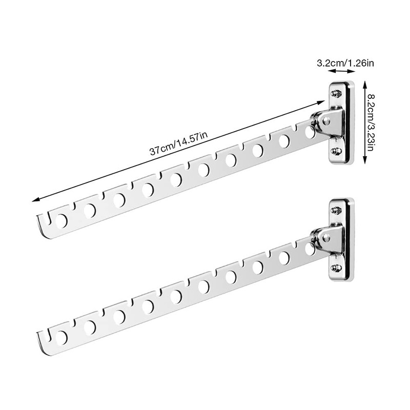 CJBIN Foldable Clothes Hooks, Pack of 2 Stainless Steel Clothes