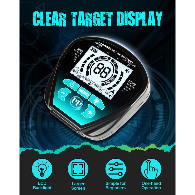 JOYAIRE Metal Detector for Adults with 9" Waterproof Coil &