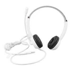 3.5mm Gaming Headset Noise Reduction Clear Adjustable Headband Computer Gaming Headphones with Mic White Single Hole