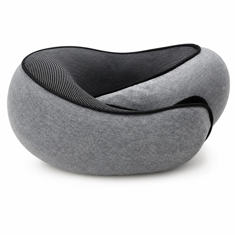 U-Shaped Memory Foam Travel Neck Pillow with Adjustable Velcro and