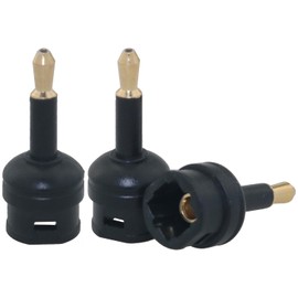 FMHXG 3PCS Fiber Optic Adapter Fiber Optic Audio Cable Square to Round Audio Connector Adapter for 3.5mm Optical Jack Devices Optical Disc Player Laptop Black