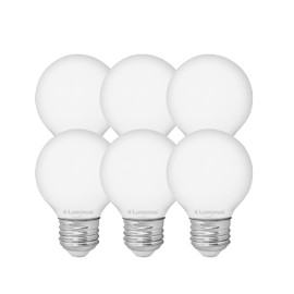 Luminus Led G16 White Filament Bulb E26 Base 40W Equivalent (4W) 350 Lumens, 15000 Hour Lifespan, Dimmable, 2700k Warm White, 6 Pack