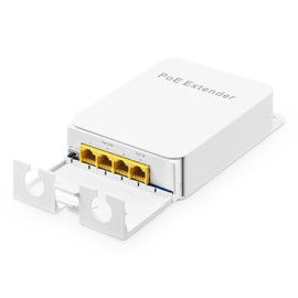 Outdoor Gigabit PoE Passthrough Switch, 1 PoE in 3 PoE Out Extender, IEEE802.3af/at PoE Powered, 10/100/1000Mbps Ethernet, Wall Mount Waterproof Plug and Play