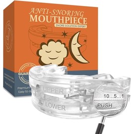 Aparato para dejar de Roncar y Evitar la Apnea del Sueno, Guarda Bucal Transparente Ajustable, Facil Uso, Comoda, Libre de BPA y Latex, Adecuado para 