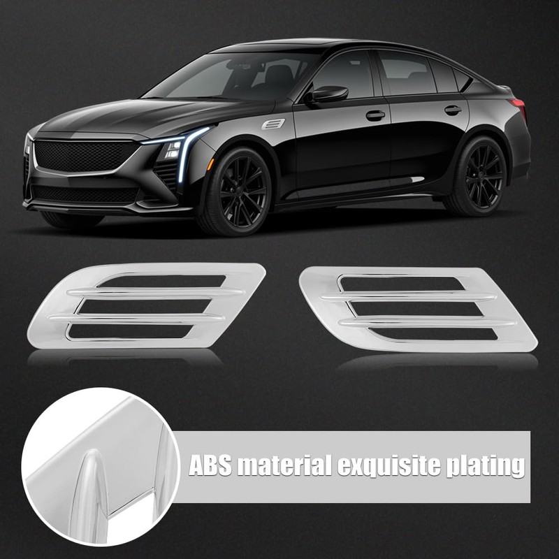 TOTMOX 2Pcs Car Air Flow Fender Side Vent Decoion Sticker,
