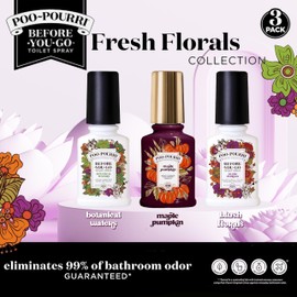 Poo-Pourri Before-You-Go Toilet Spray, Spring 2 Oz Variety Pack– Maple Pumpkin Blush Florals and Botanical Waters