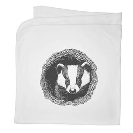Azeeda 'Badger in a Den ' Cotton Baby Blanket/Shawl (BY00039804)