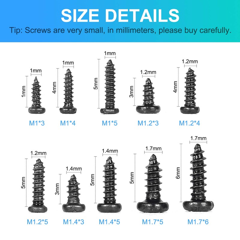 MEIYYJ Small Pan Head Self-Tapping Screws PA Phillips Head Micro